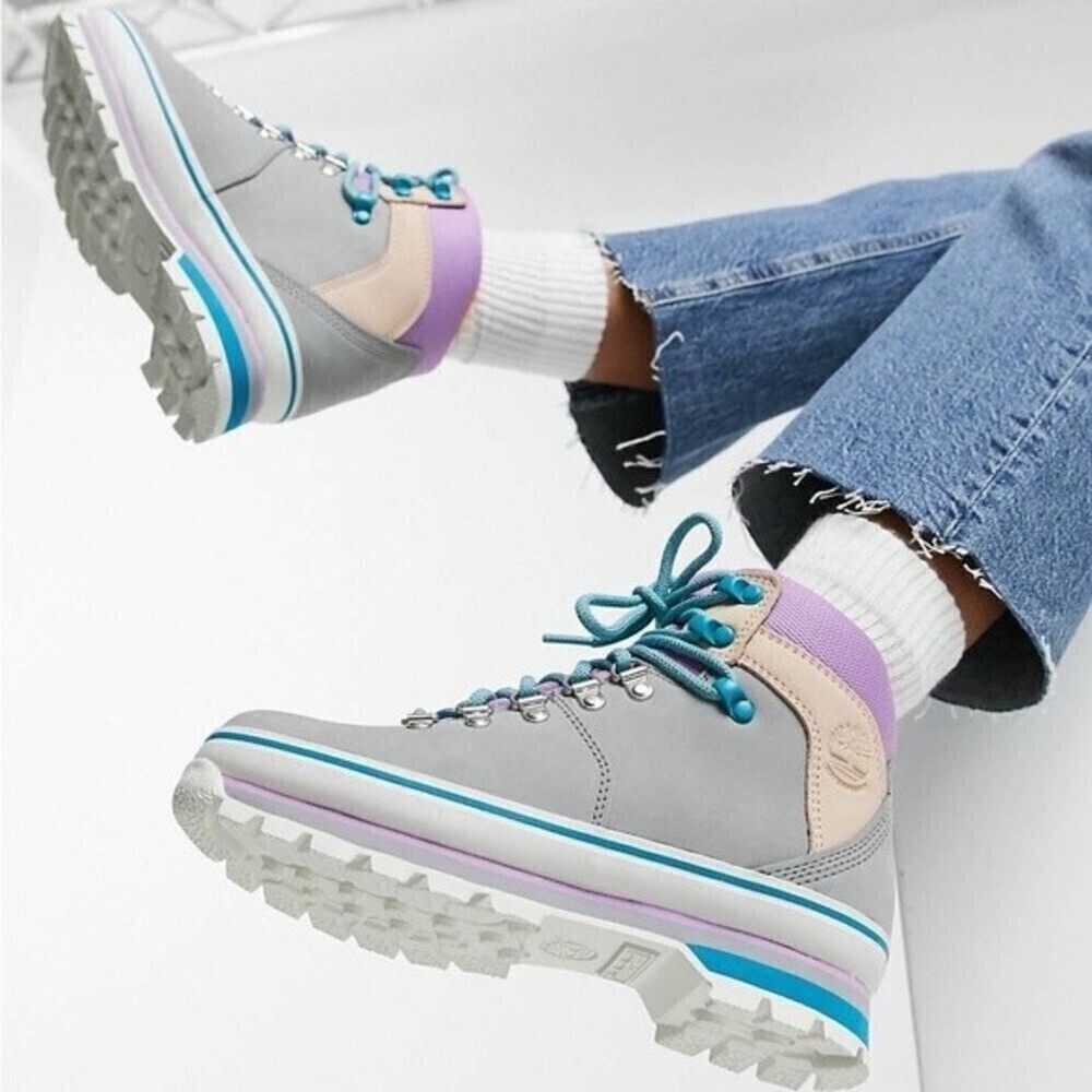 Last‎ One Timberland Size 8M New Euro Waterproof Retro Hiker Boot Grey Purple - Picture 6 of 14